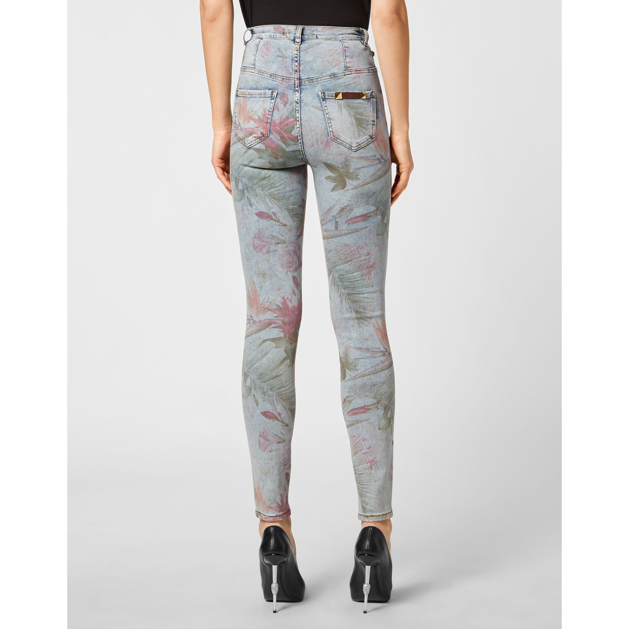 PHILIPP PLEIN Super High Waist Jegging FLOWERS