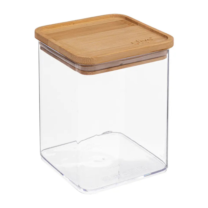 Boîte de conservation carrée couvercle bambou "Eske" 1L