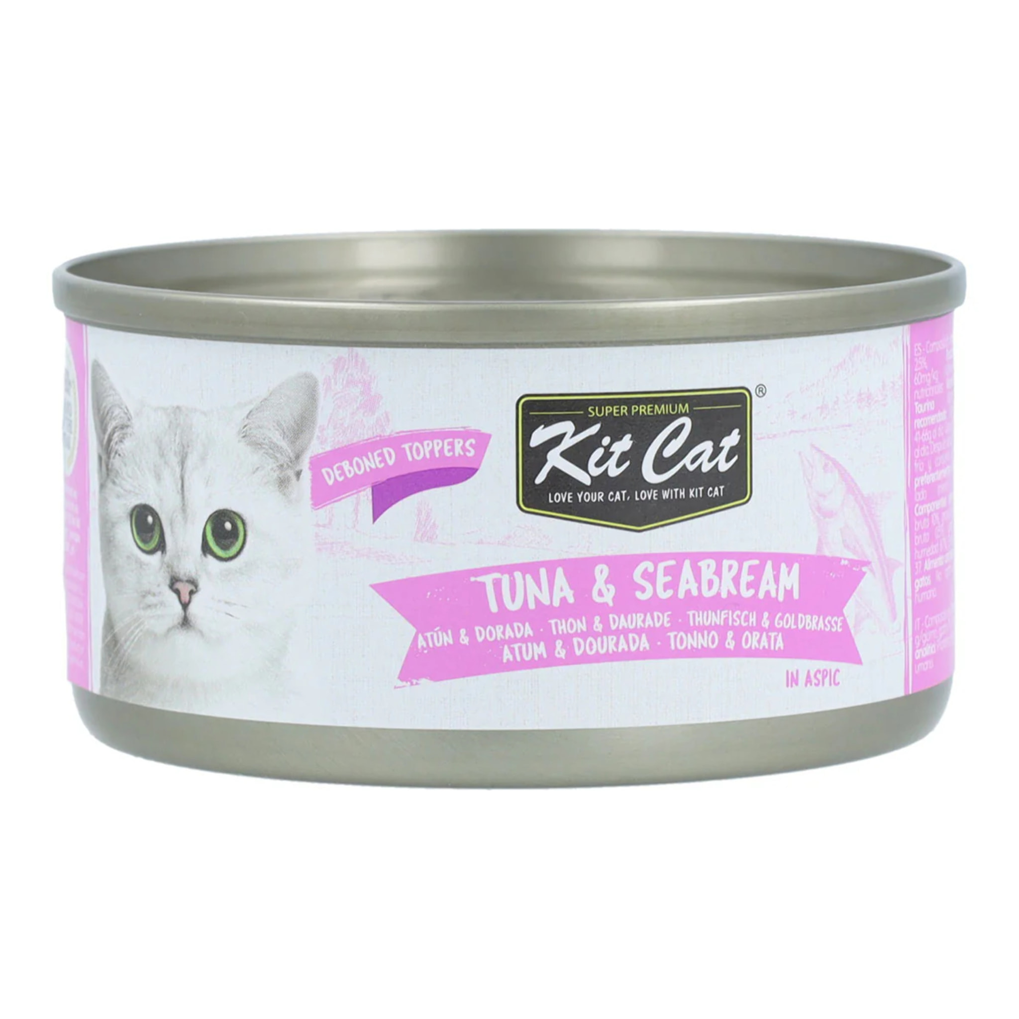 24x Kit Cat Lata Toppers - Atún & Dorada 80 g Comida húmeda para gatos