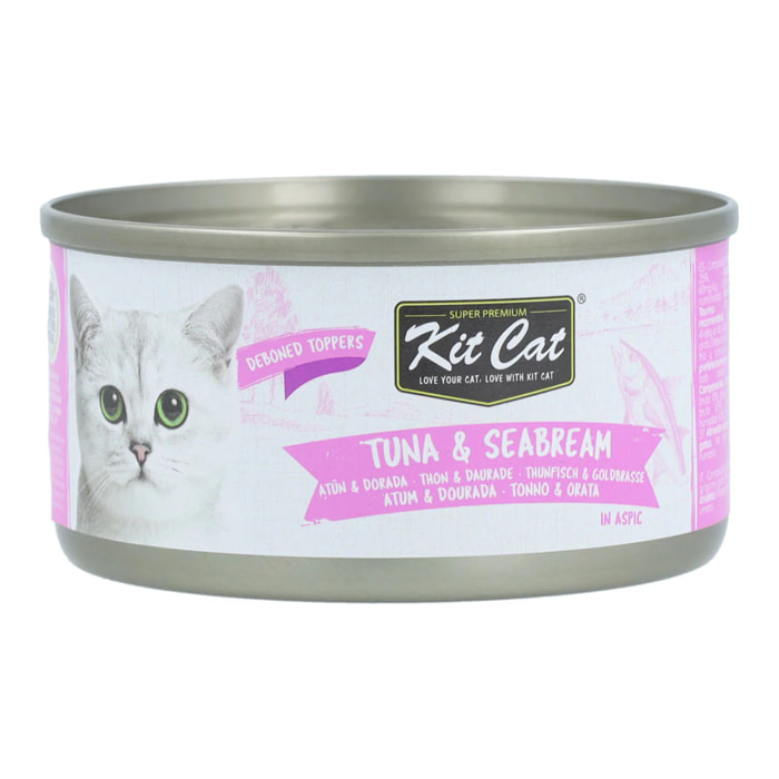 24x Kit Cat Lata Toppers - Atún & Dorada 80 g Comida húmeda para gatos