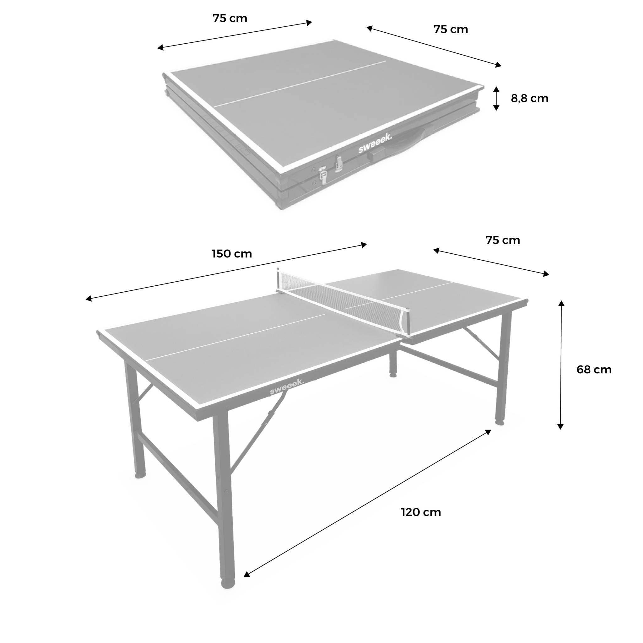 Mini table de ping pong intérieure pliante avec 2 raquettes et 3 balles MINI TABLE DE PING PONG INTÉRIEURE