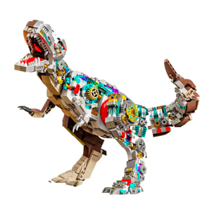 Maqueta 3D mecanizada con diseño de Tyrannosaurus Rex con 1388 piezas.