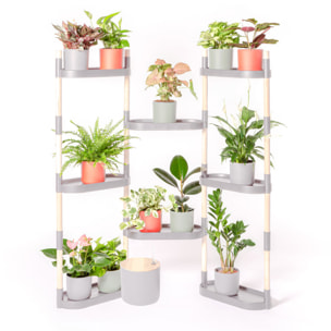 Estantería para plantas modular y personalizable con riego automático por goteo ; color blanco; 8 bandejas