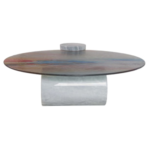 Mesita Centro Marmol Inoxidable Tucson 100x100x47 Cm