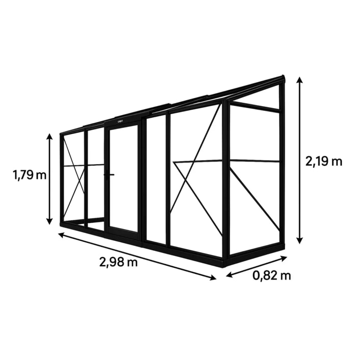 Serre en verre Murale MICCOLO – 2,46 m²