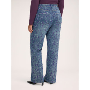 Fiorella Rubino - Jeans straight con ricami jacquard - Blu