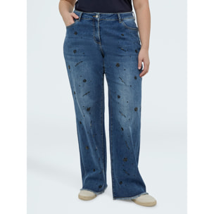 Fiorella Rubino - Jeans Straight Leg con applicazioni decorative - Blu