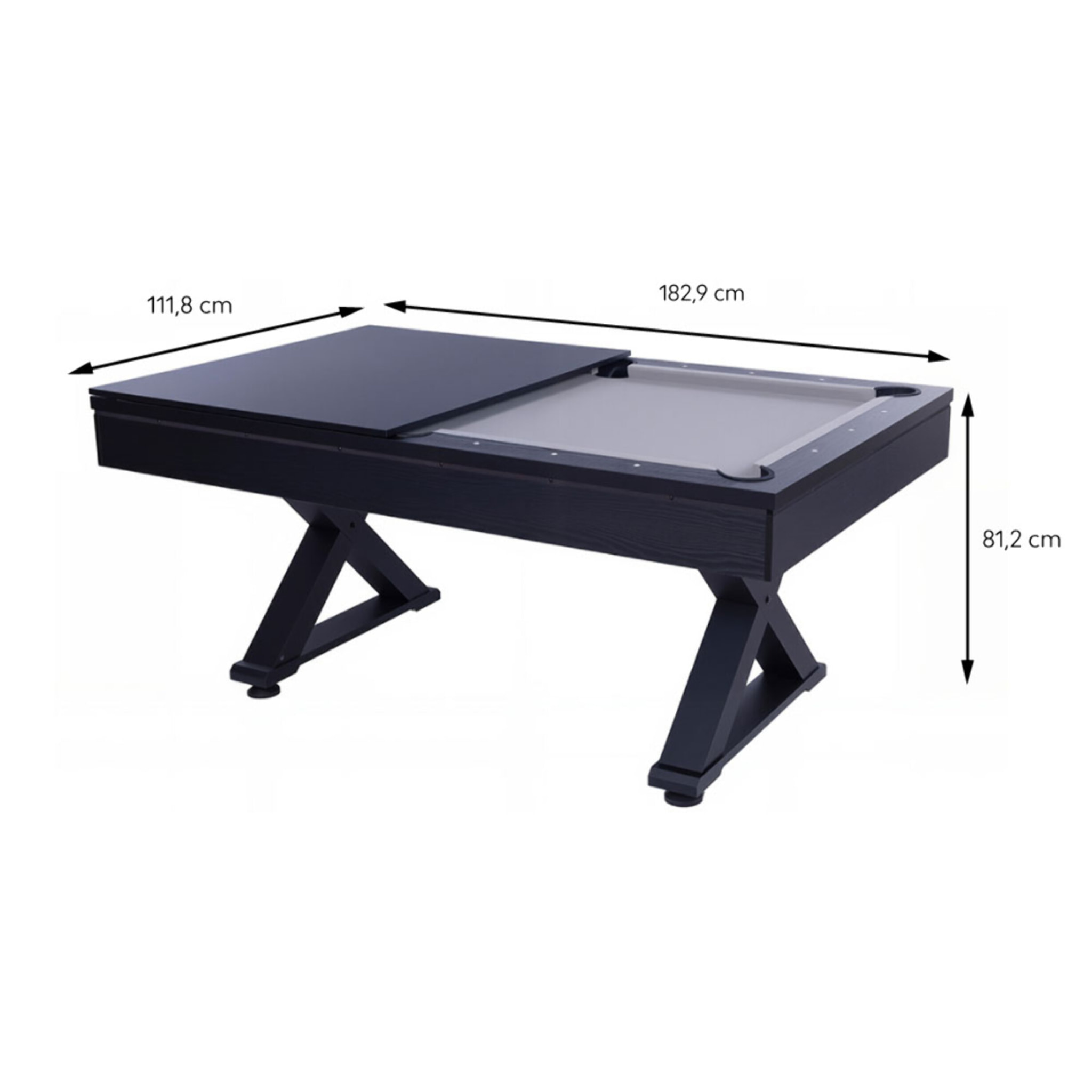 Table multi-jeux ping-pong et billard en bois noir ARIZONA
