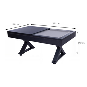 Table multi-jeux ping-pong et billard en bois noir ARIZONA