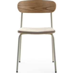 Lot de 2 chaises en tissu et effet bois - SVALA