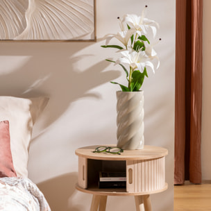 Vase torsadé "Coby" céramique vert clair H25,5cm