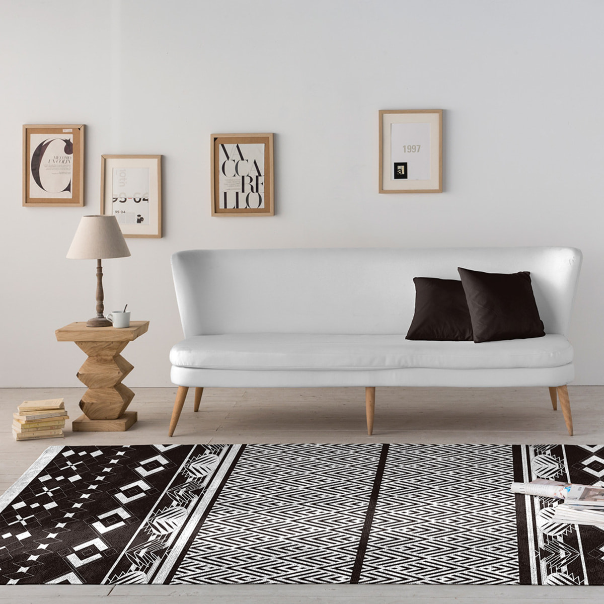 Alfombra decorativa MONT BLANC negro. Varias medidas disponibles