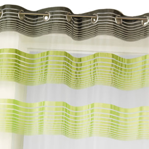 Voilage en organza à fines rayures horizontales - Vert tilleul