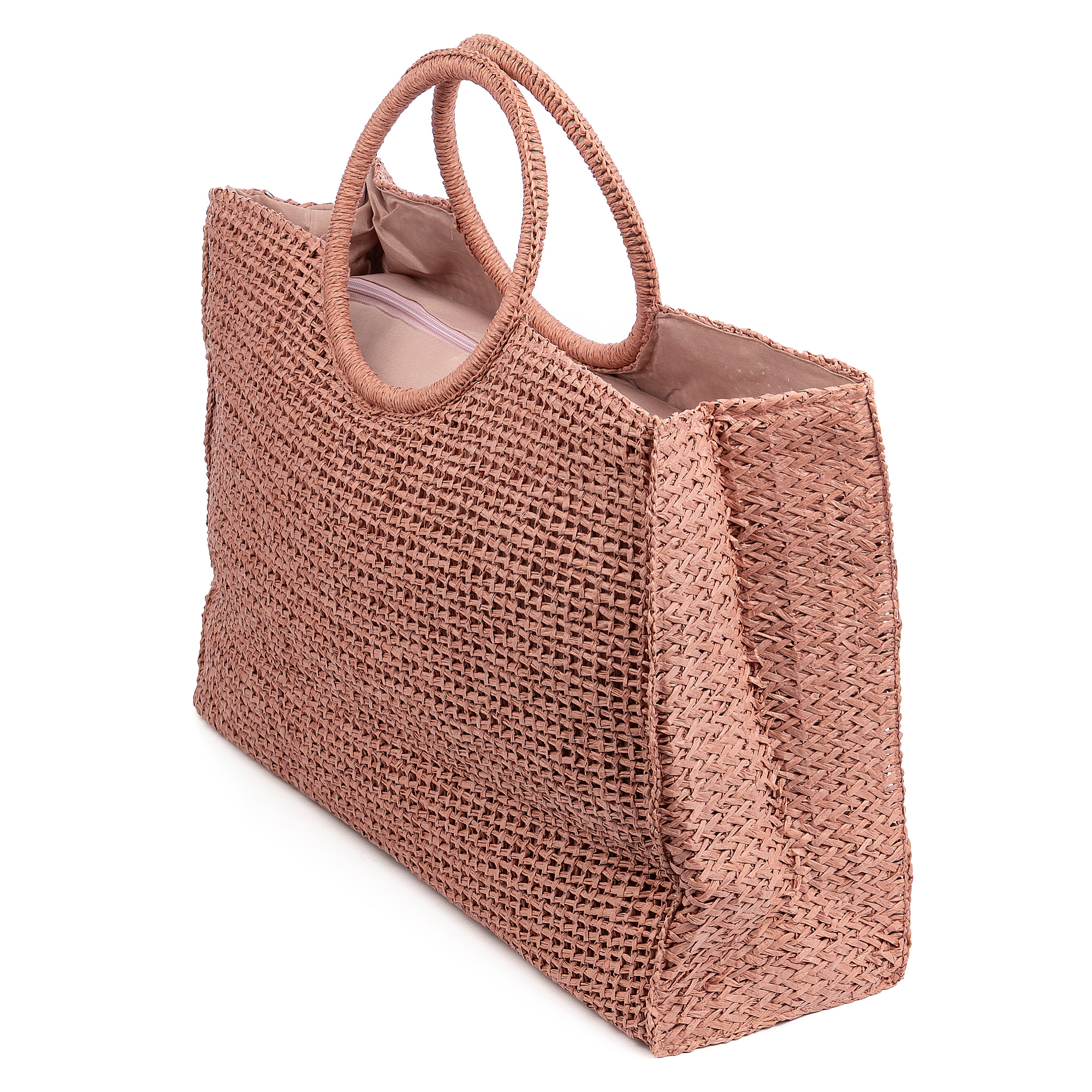 Bérgamo Bolso de mano Mujer. Fabricado en paja trenzada diseño "Summer".