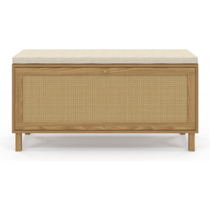 Banc à chaussures Erin 6 paires en cannage