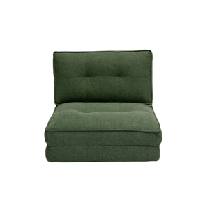 Chauffeuse 1 place convertible en tissu vert kaki SALLY
