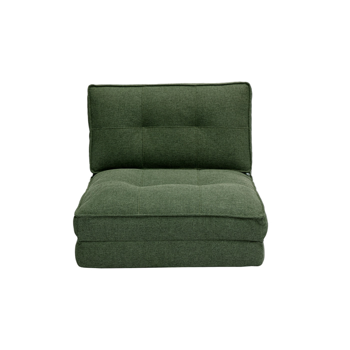 Chauffeuse 1 place convertible en tissu vert kaki SALLY