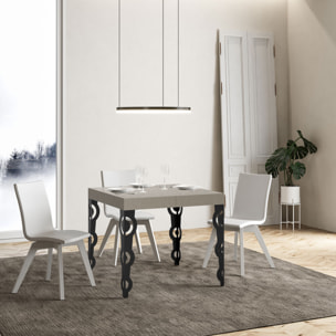 Mesa extensible 90x90/246 cm Karamay cachemira patas antracita