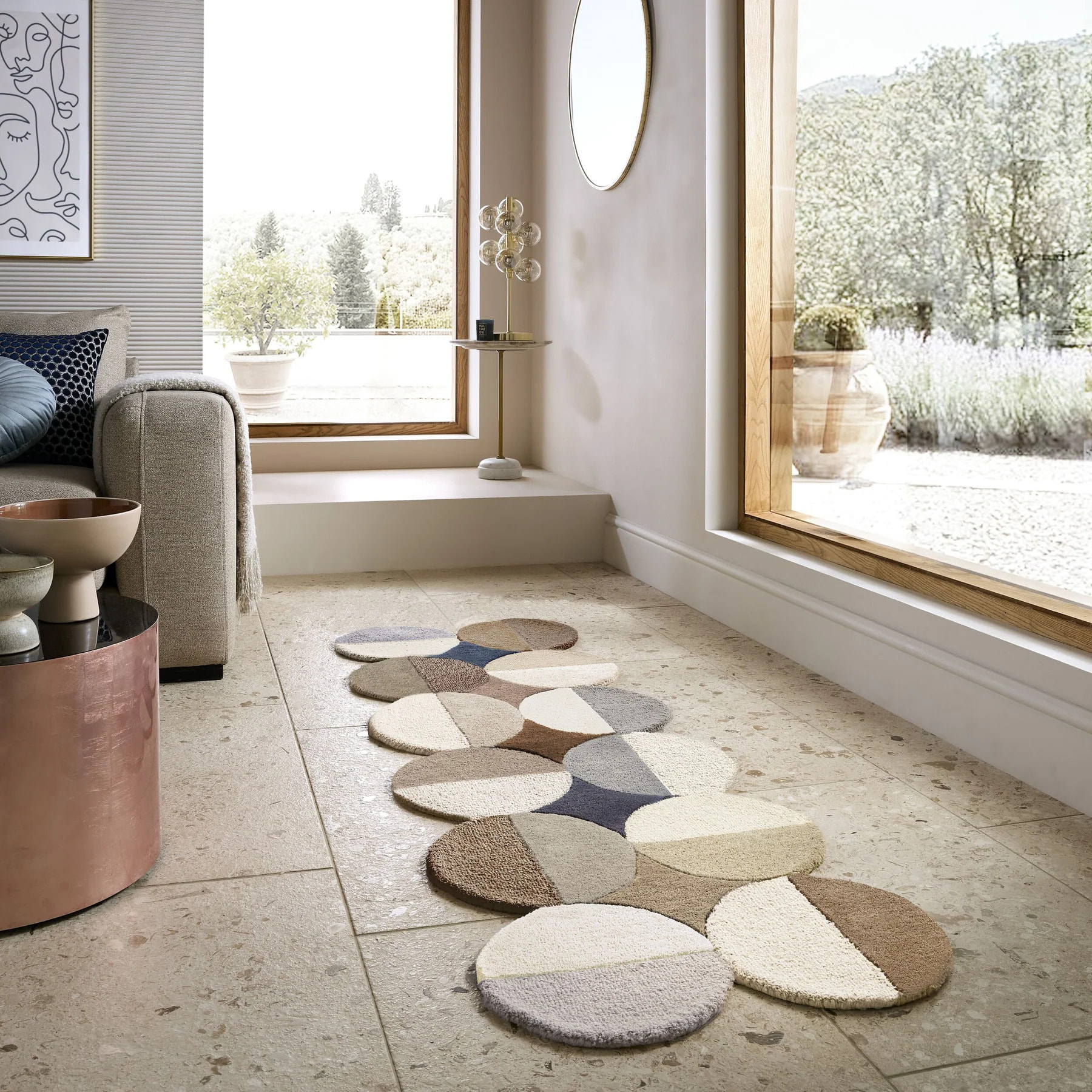 Tapis en laine de couloir MIA ELLIPSE