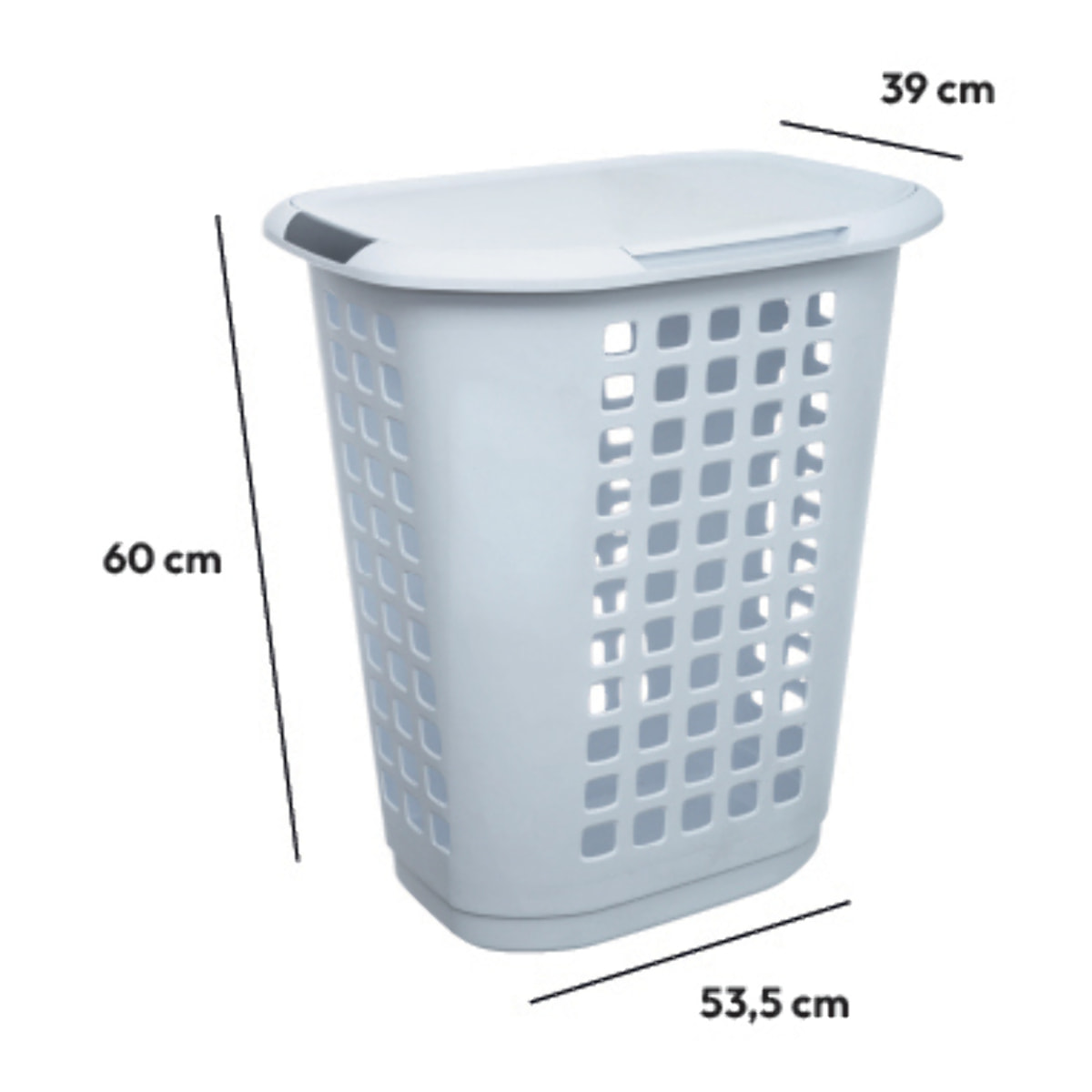 Panier à linge plastique 63L Blanc Hugger