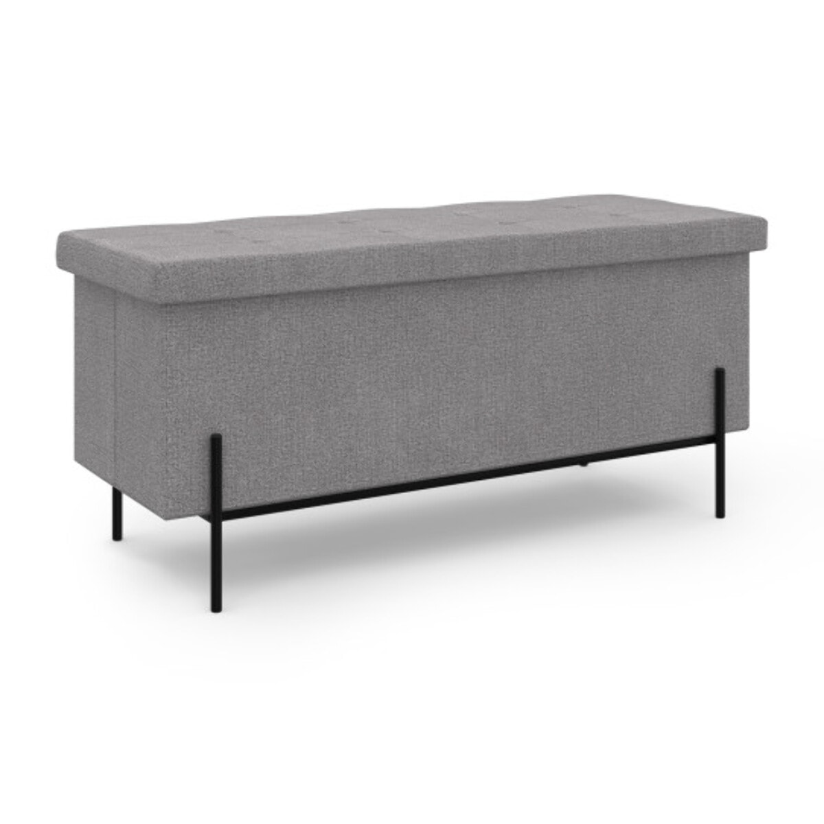 Banc coffre Loan - Gris - Pieds noirs