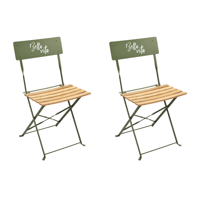 Chaise Pliante Bella Vita Vert Kaki - Lot De 2