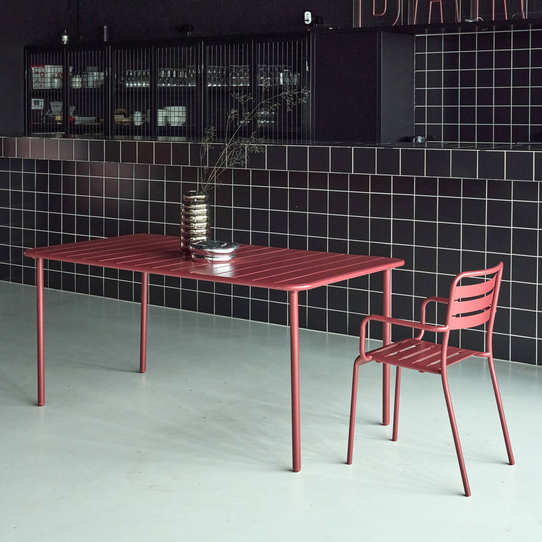 Table de jardin métal 6-8 places AMÉLIA