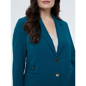 Fiorella Rubino - Blazer corto en tejido elástico - Petrol Blue