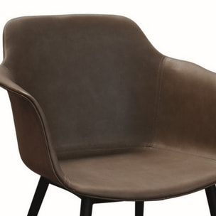 Set di 2 sedie CANNES in ecopelle marrone