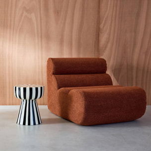 Table d'appoint, bout de canapé, table de chevet, acier émaillé rayures bicolores Ø34 x H41cm ZIGGY