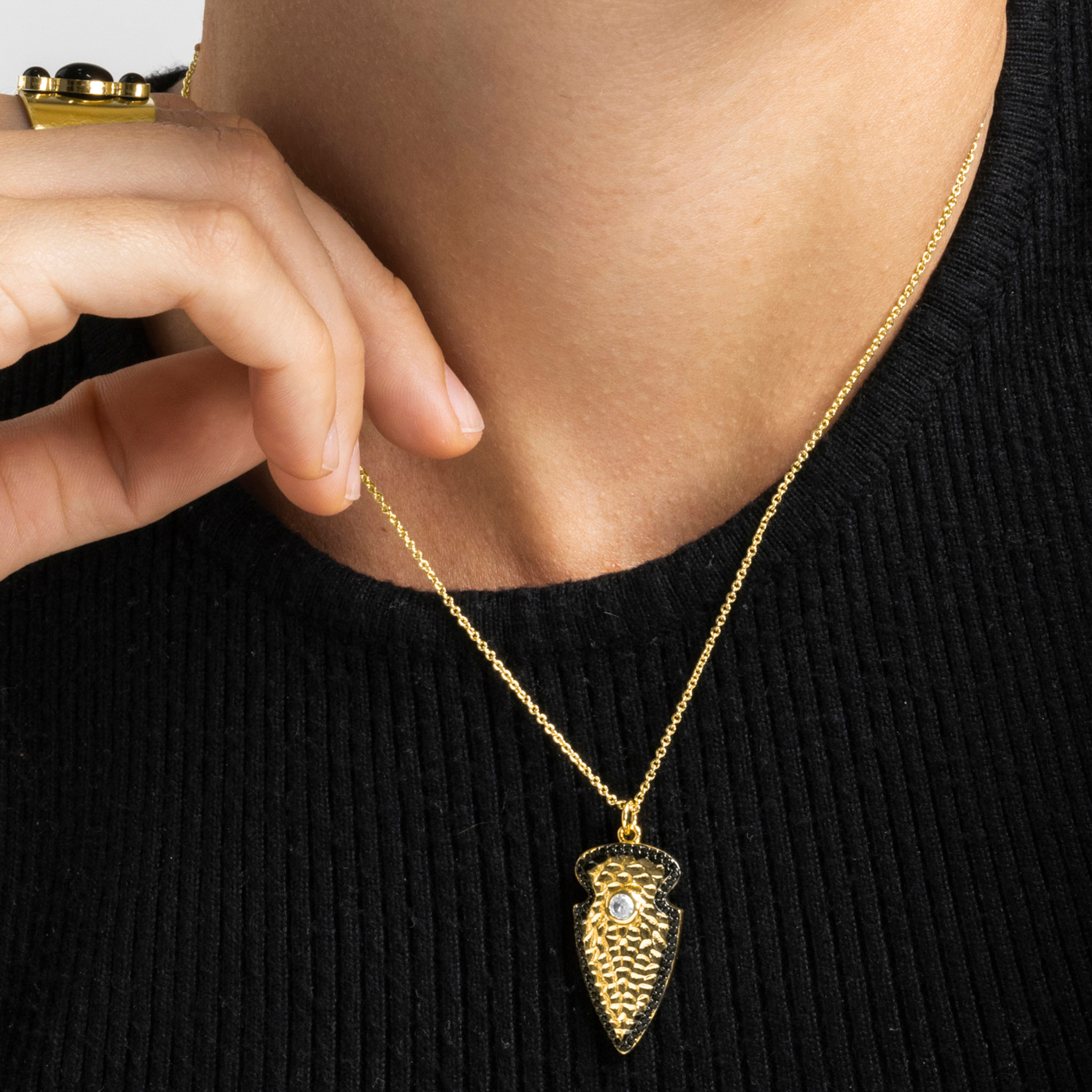 Collar con Circonita Brillante acabado oro 18k