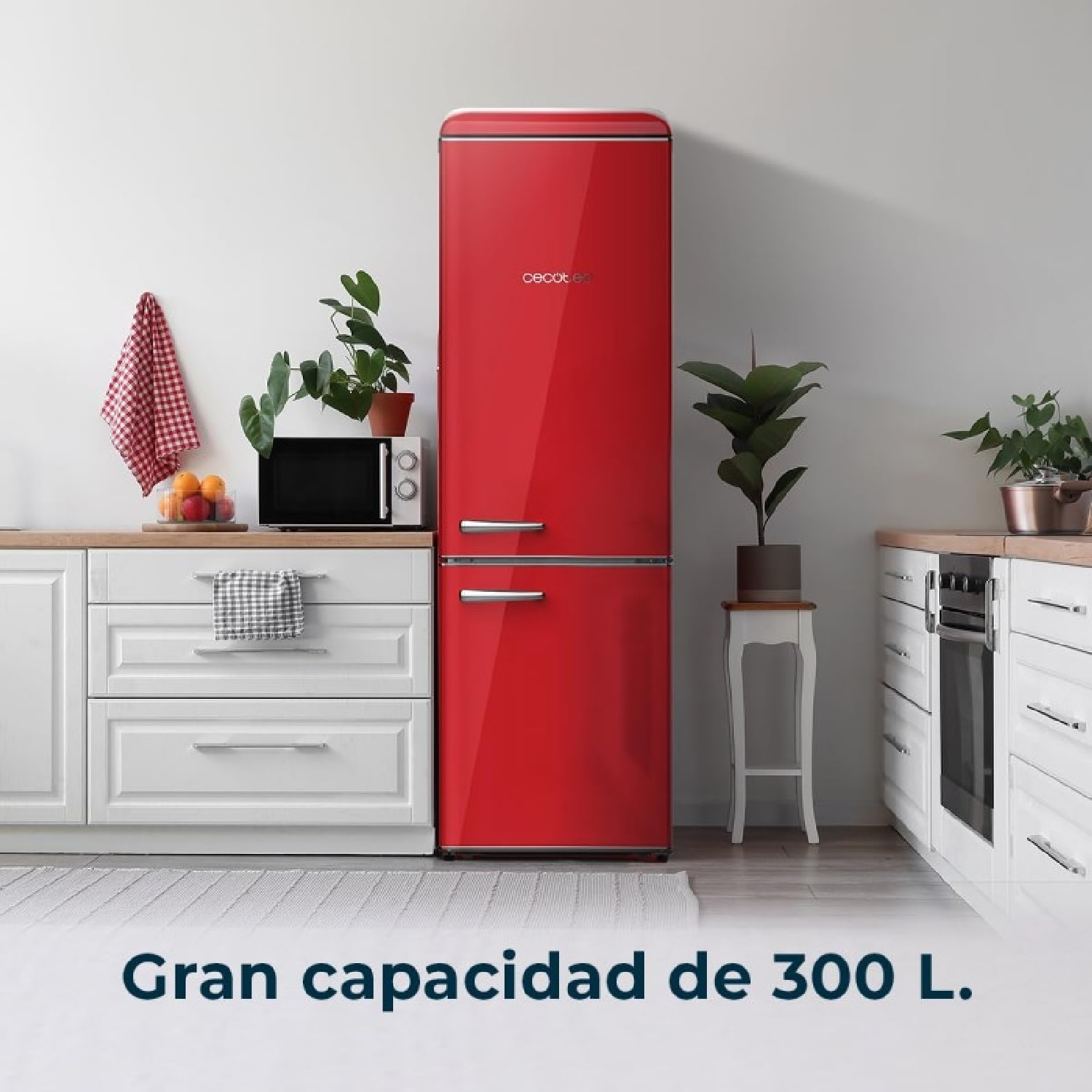 Frigorífico retro Bolero CoolMarket Combi Origin 300 Red E Cecotec