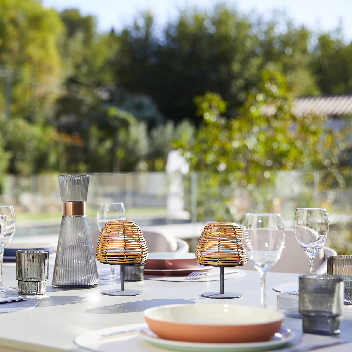 4 Lampe de table TWINS BOHEME H16CM