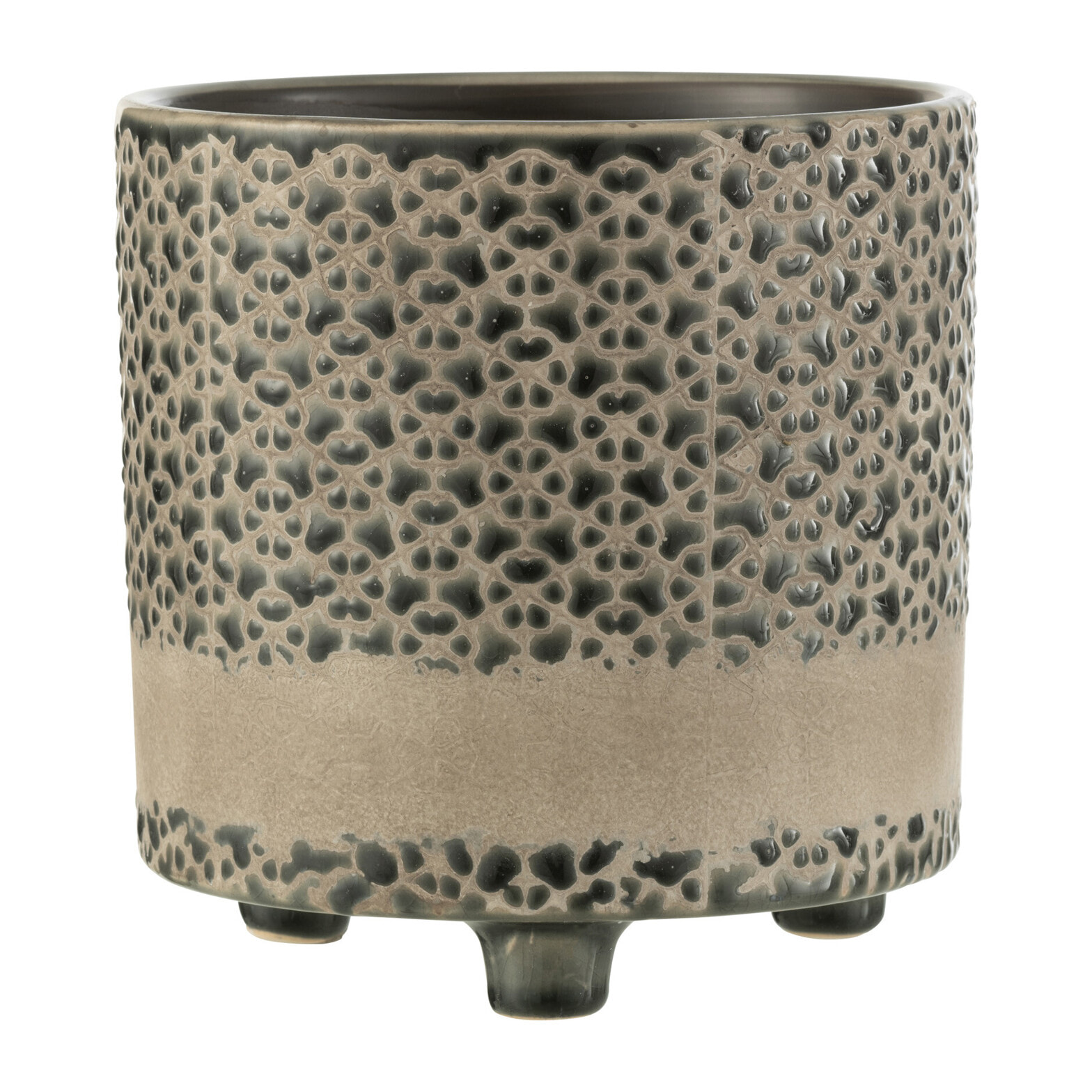 J-Line cache-pot Mosaique - céramique - gris/bleu - large - Ø 16.50 cm