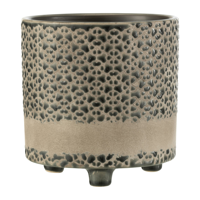 J-Line cache-pot Mosaique - céramique - gris/bleu - large - Ø 16.50 cm