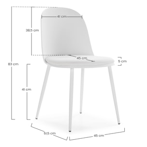 Juego de mesa 120x80 cm y 4 sillas de comedor Kana