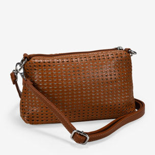Bolso de hombro cuero pequeño con trenzado