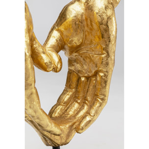 Déco mains coeur dorée sur pied 33cm Kare Design