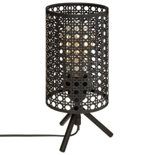 Lampe "Katel" noire H28 cm