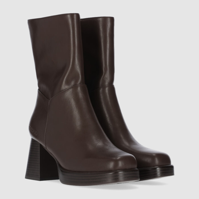 Botines - Marron - Tacón: 9 cm