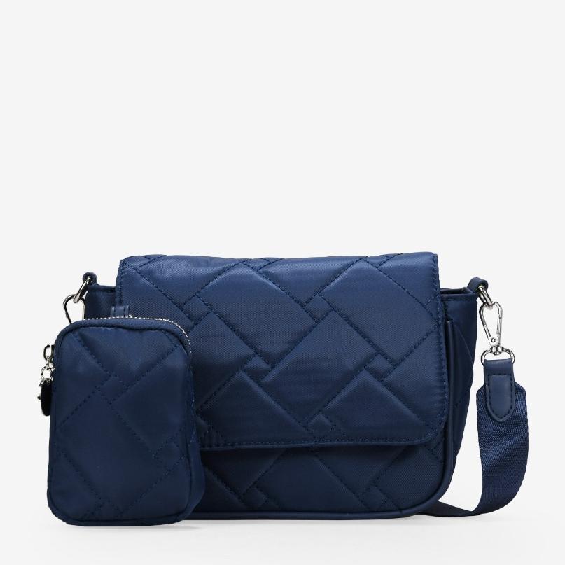 Bolso nylon azul con monedero