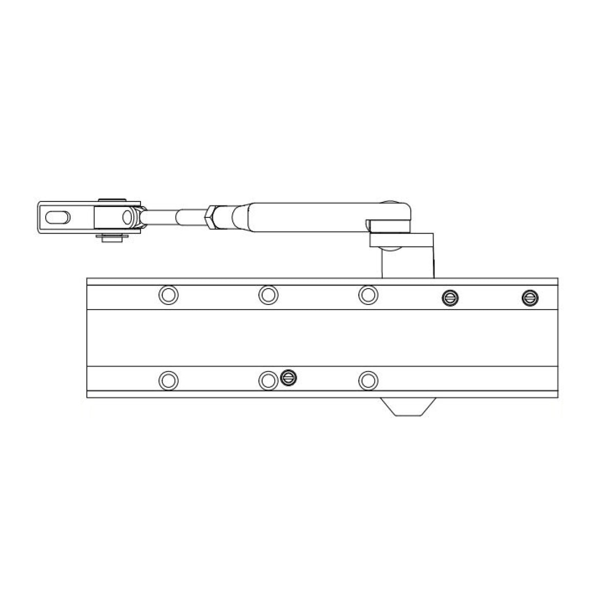 Ferme-porte pignon crémaillère - Bras compas F2 à 5 Blanc SEVAX - ESV7183B