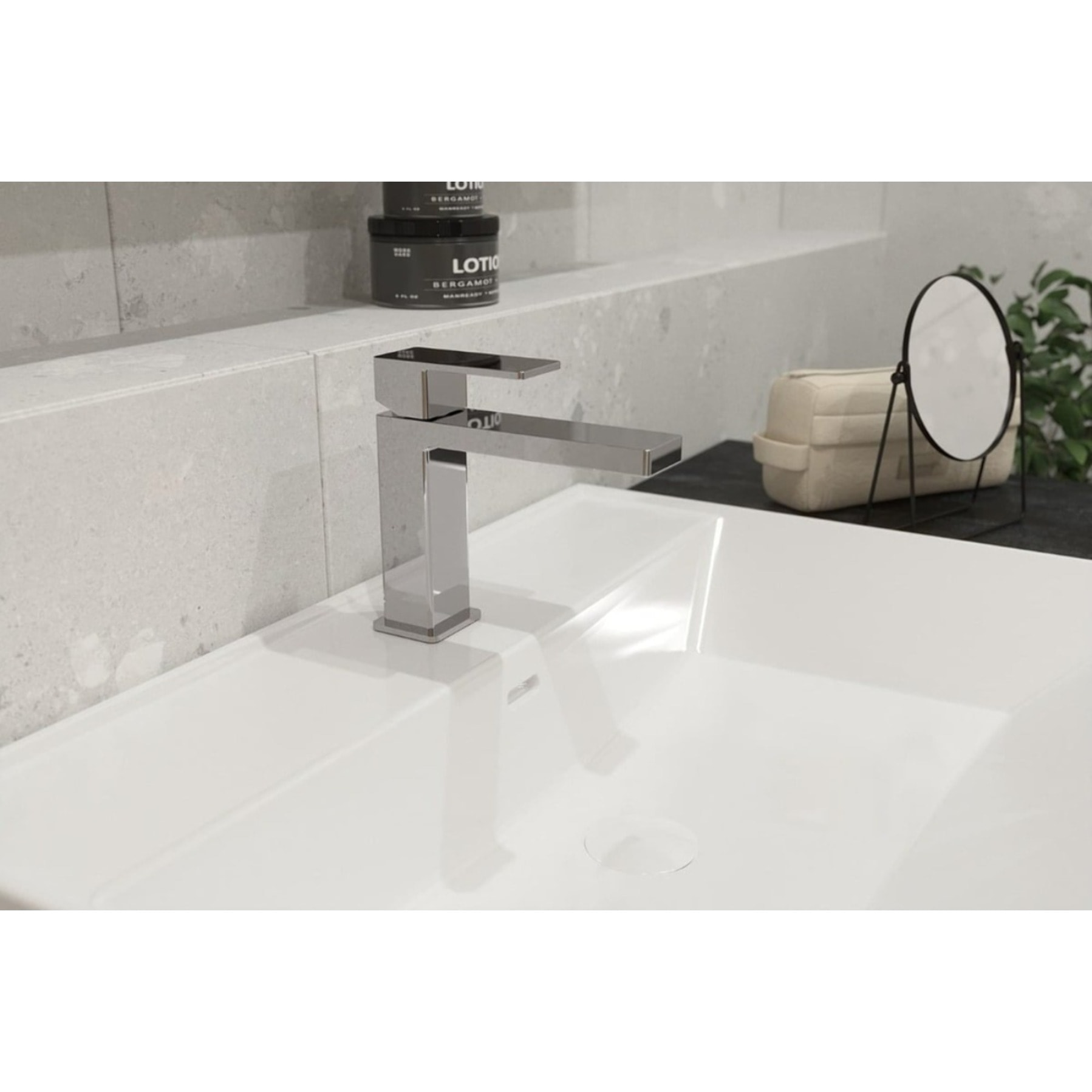 Vision mitigeur lavabo à levier sur pied, sans vidage, chrome brillant (SATBSVI271)