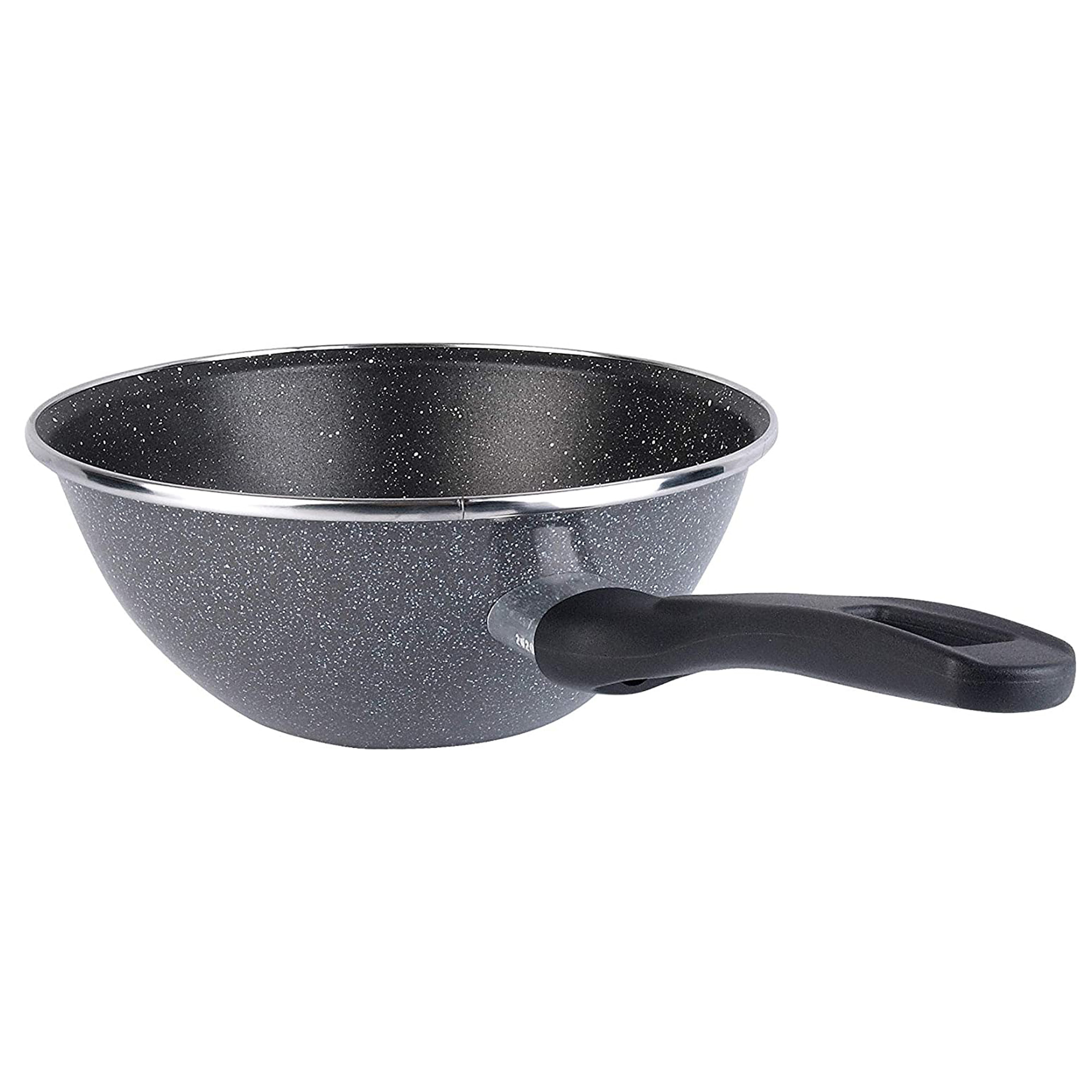 Magefesa K2 GRANSASSO wok 28, acero esmaltado vitrificado, en gris, inducción y lavavajillas