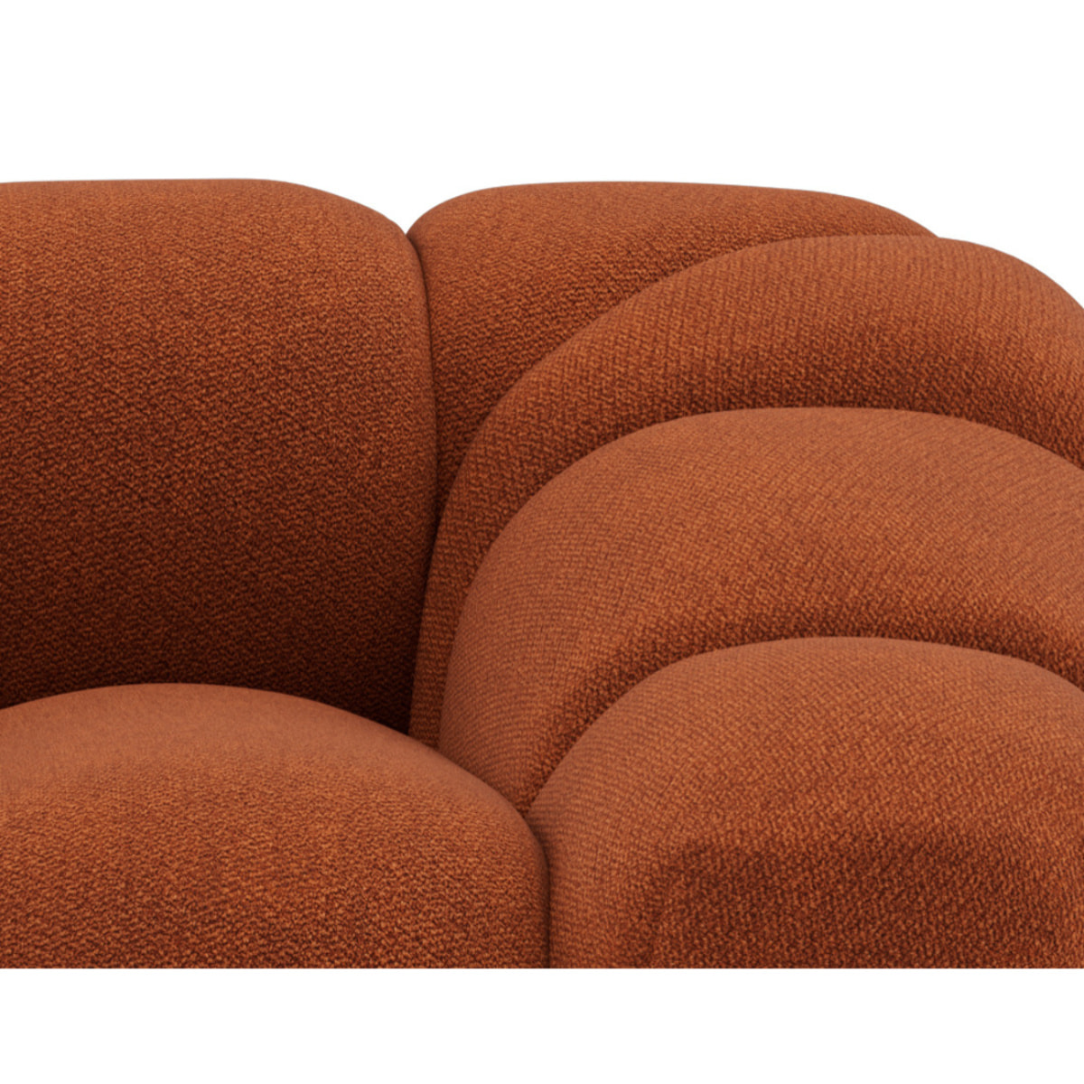 Ava - canapé 3 places bubble en velours texturé - Terracotta