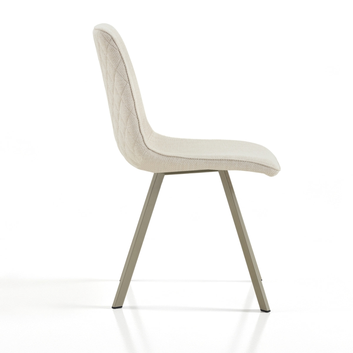 Lot de 4 chaises de salle à manger Tomasucci JESEFA', en tissu, beige, platine, 59 × 44 × 88 cm
