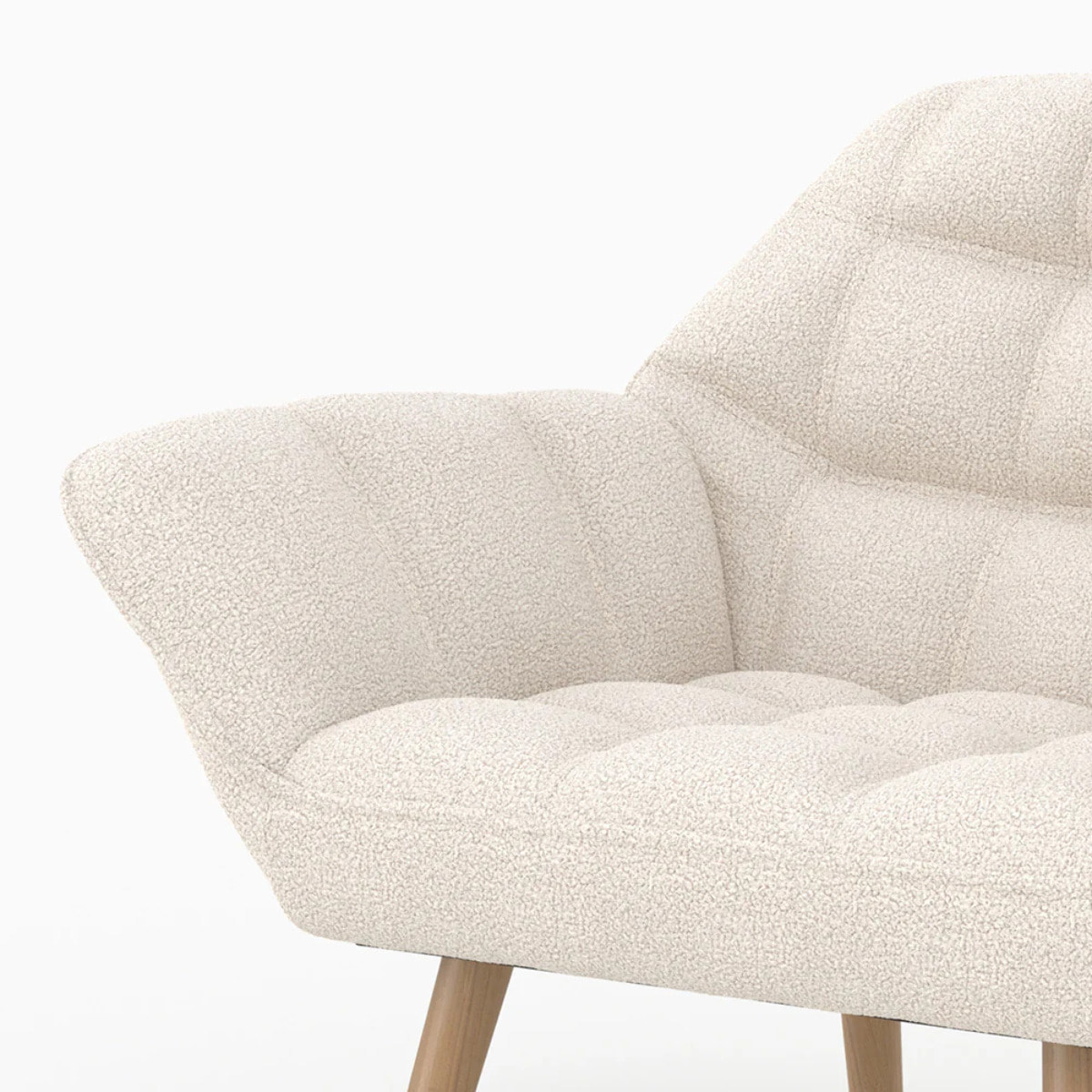 Fauteuil en tissu bouclé blanc - Simba