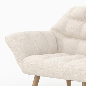 Fauteuil en tissu bouclé blanc - Simba