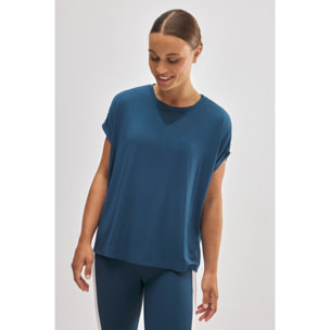 Maglietta sportiva blu a maniche corte