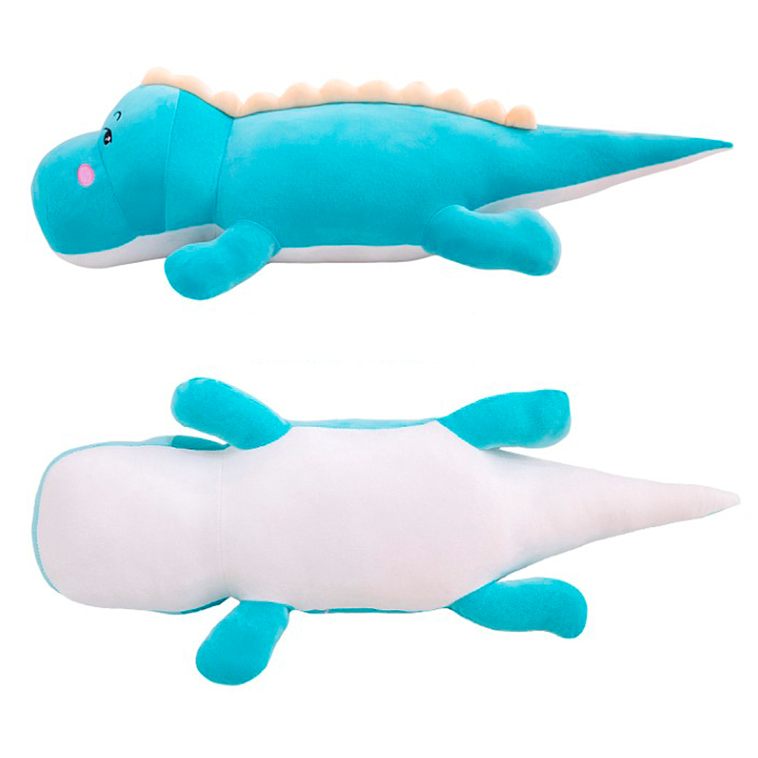 Cuscino extra morbido e soffice design dinosauro blu. 50 cm.